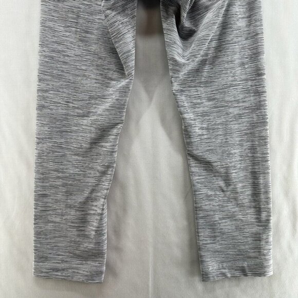 Lululemon Leggings Womens 4 Wunder Under Crop Striped Compression Athletic Gray - Picture 6 of 10